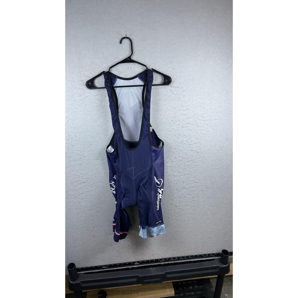 Eliel Mens Cycling Bib Shorts Large Padded Blue Saint Francis Tulsa‎ Tough USA